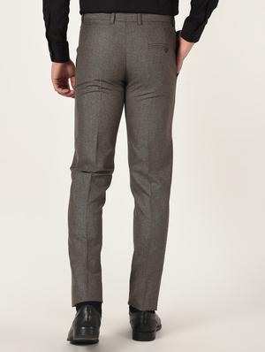 brown textured flat front formal trouser - 16709824 - Standard Image - 3