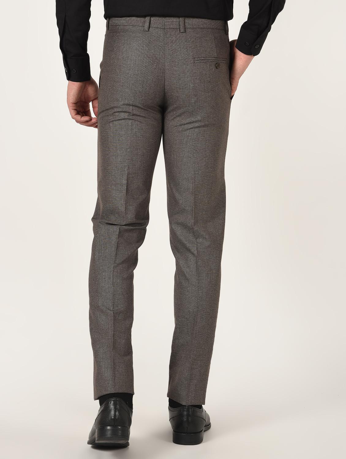 brown textured flat front formal trouser - 16709824 - Zoom Image - 3