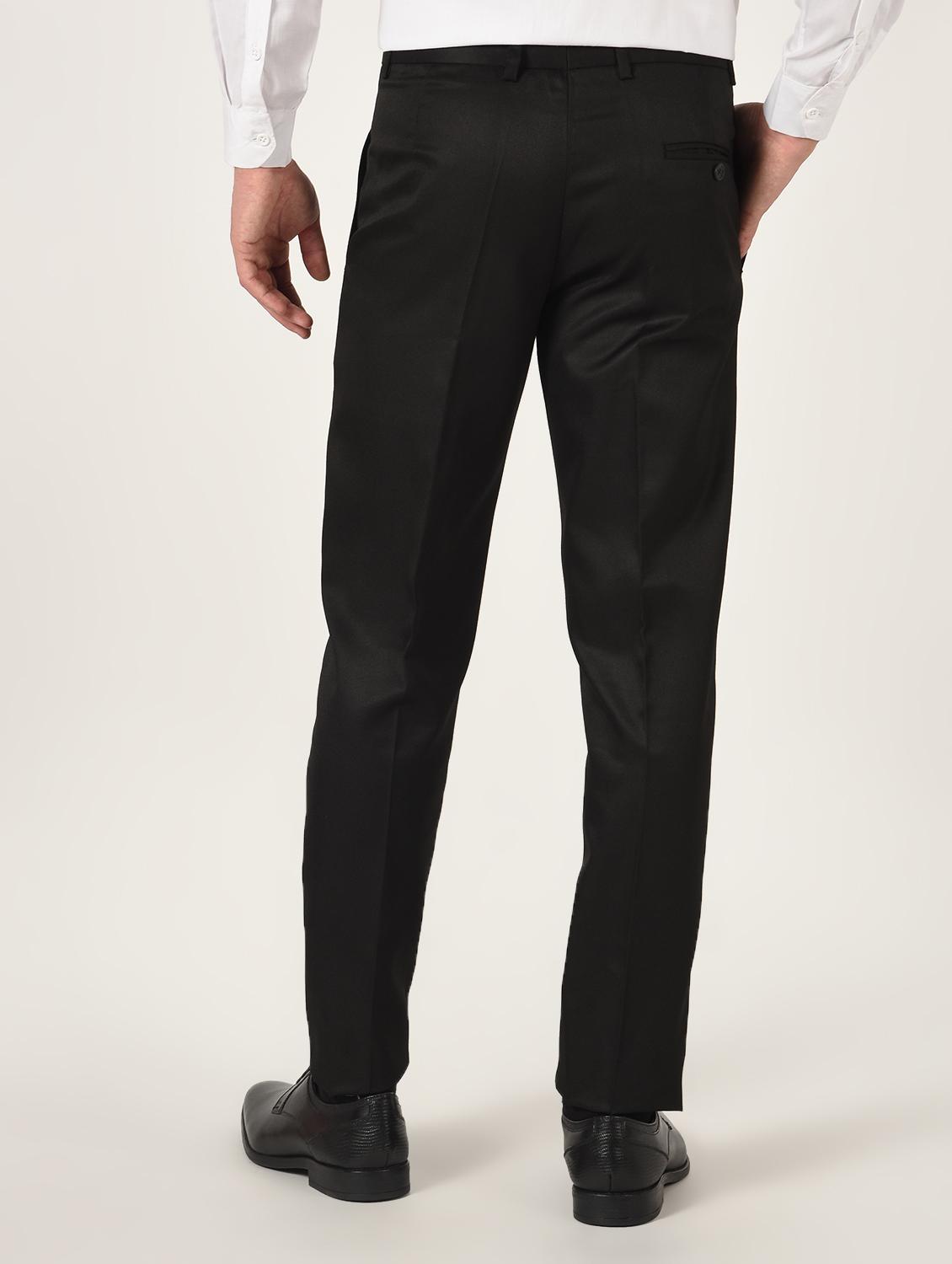 black solid flat front formal trouser - 16709825 - Zoom Image - 3