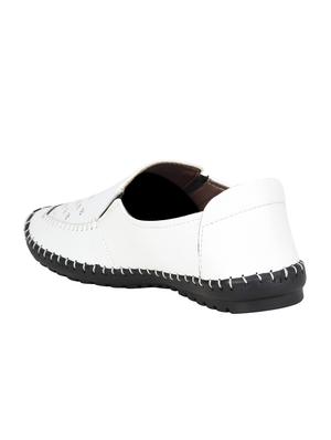 white leatherette slip on sandals - 16710851 - Standard Image - 3