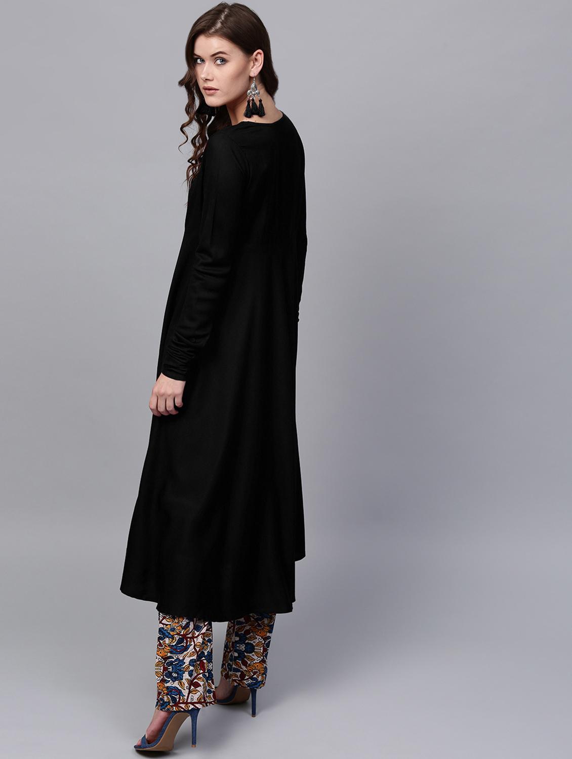 solid flared kurta - 16711070 - Zoom Image - 3