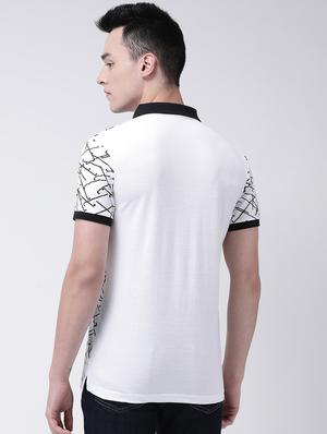 white front printed polo t-shirt - 16711104 - Standard Image - 3