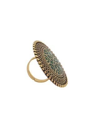 green gold plated finger ring - 16711136 - Standard Image - 3