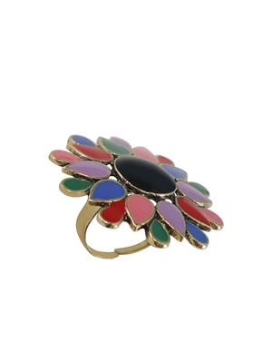 multi colored gold plated finger ring - 16711141 - Standard Image - 3