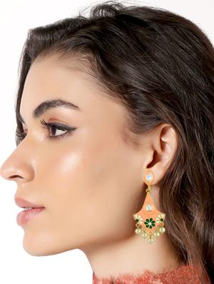 pink metal drop earring - 16711451 - Standard Image - 3