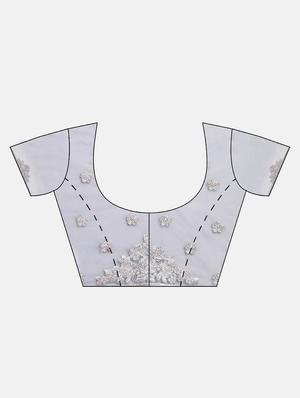 net embroidered saree with blouse - 16711576 - Standard Image - 3