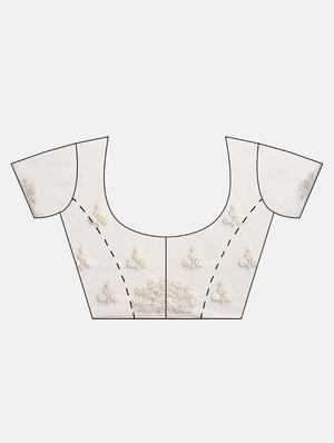 net embroidered saree with blouse - 16711643 - Standard Image - 3