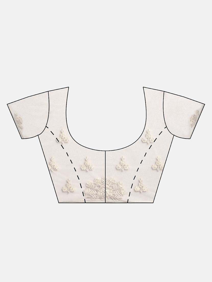 net embroidered saree with blouse - 16711643 - Zoom Image - 3