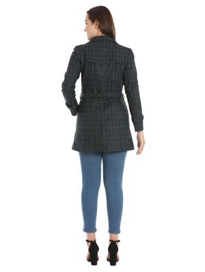 tie front lapel neck coat - 16711772 - Standard Image - 3