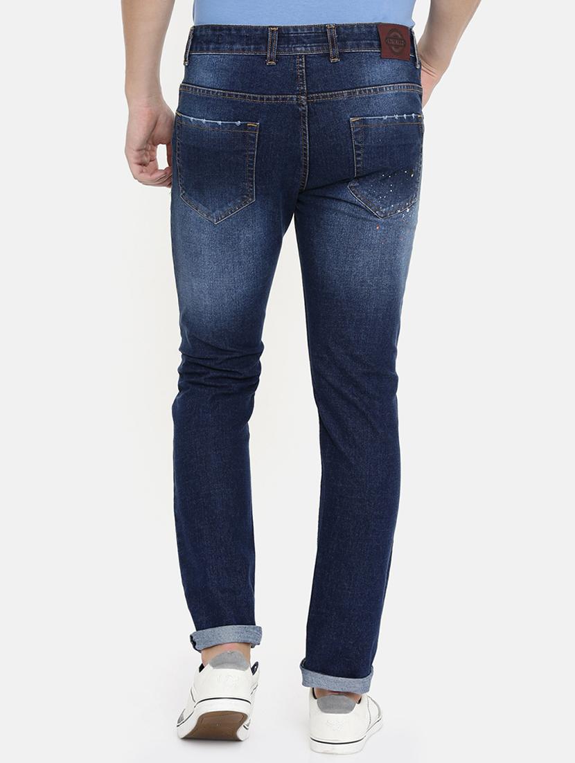 navy blue light washed ripped denim jeans - 16711803 - Zoom Image - 3