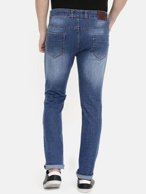 navy blue light washed ripped denim jeans - 16711806 - Standard Image - 3