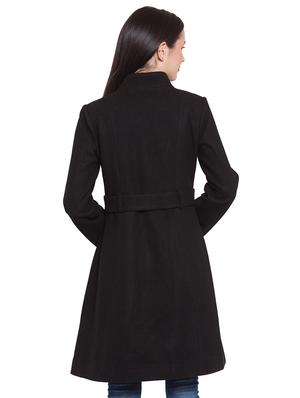 mandarin neck belted trench/overcoat coat - 16711901 - Standard Image - 3