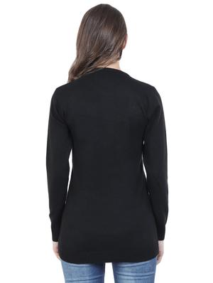 round neck solid pullover - 16712012 - Standard Image - 3
