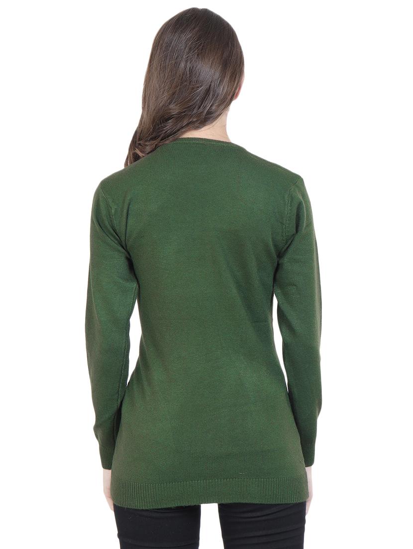 round neck solid pullover - 16712013 - Zoom Image - 3