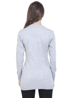 round neck solid pullover - 16712014 - Standard Image - 3
