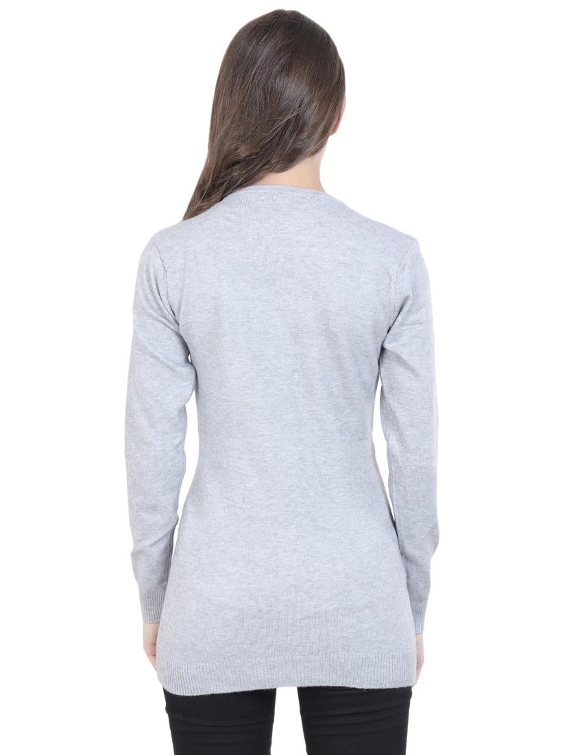 round neck solid pullover - 16712014 - Zoom Image - 3