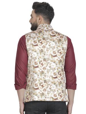 grey floral printed nehru jacket - 16712164 - Standard Image - 3