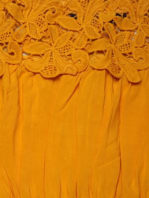 yellow cotton blend frock - 16712167 - Standard Image - 3