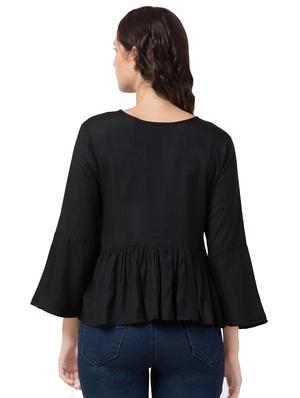 embroidered detail gathered top - 16712206 - Standard Image - 3