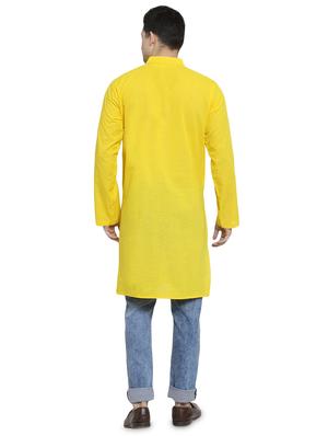 yellow solid long kurta - 16712276 - Standard Image - 3
