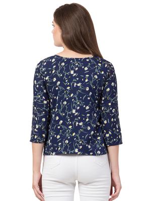 boat neck floral top - 16712331 - Standard Image - 3