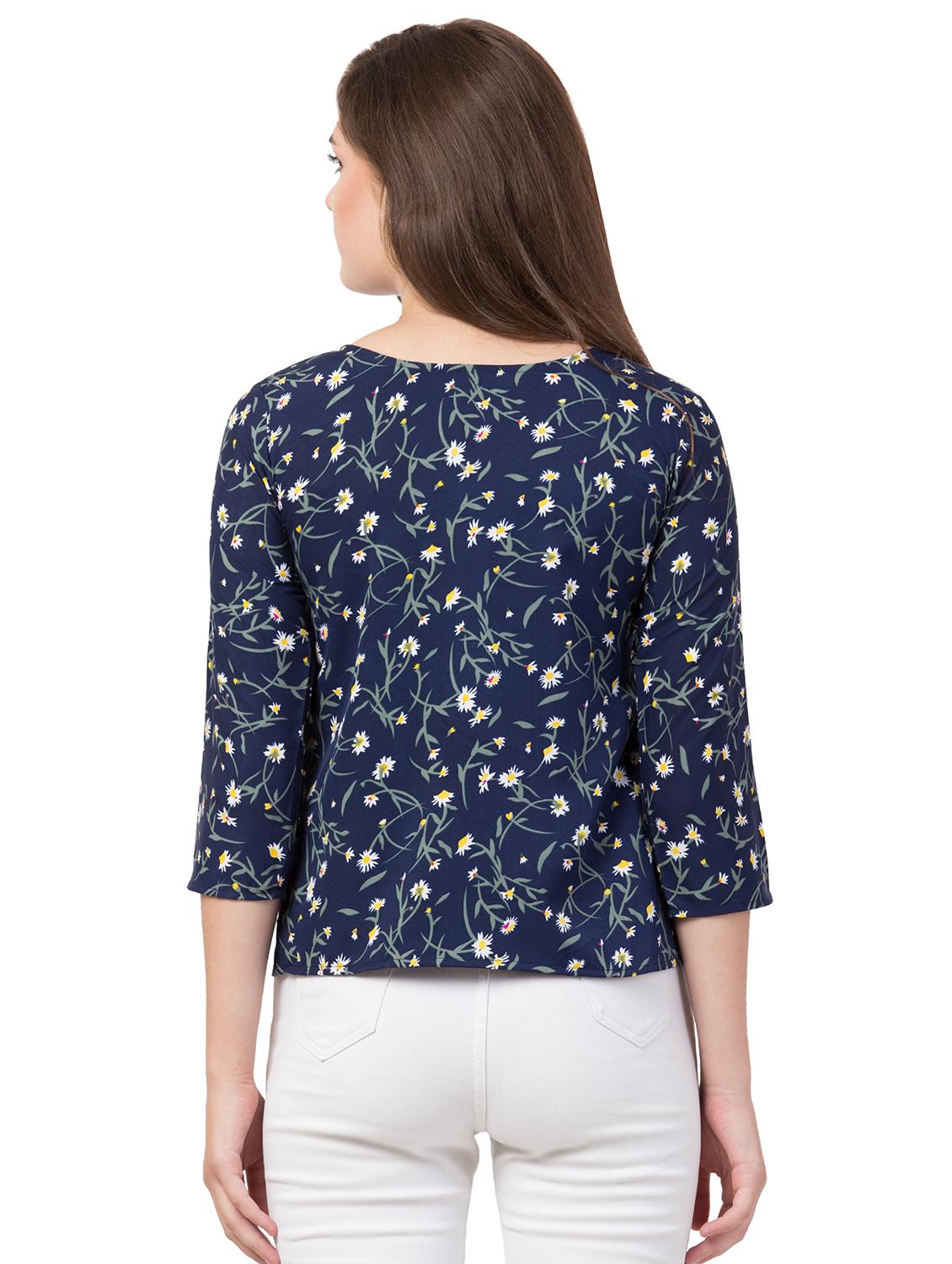 boat neck floral top - 16712331 - Zoom Image - 3
