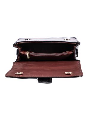 black leatherette (pu) regular sling bag - 16712579 - Standard Image - 3