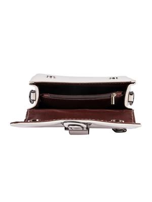 white leatherette (pu) regular sling bag - 16712580 - Standard Image - 3