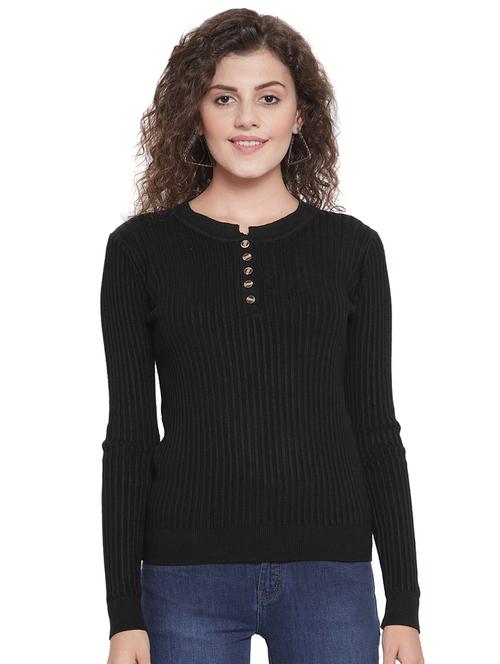 round neck solid pullover - 16712709 - Standard Image - 1