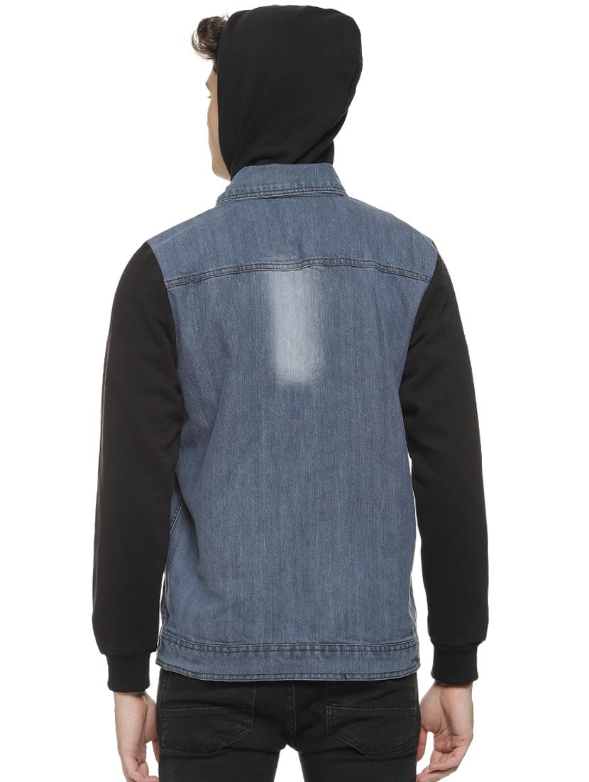 blue color block denim jacket - 16712764 - Zoom Image - 3