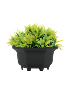 artificial plant with long green leaves and dark purple roses - 16712863 - Standard Image - 3