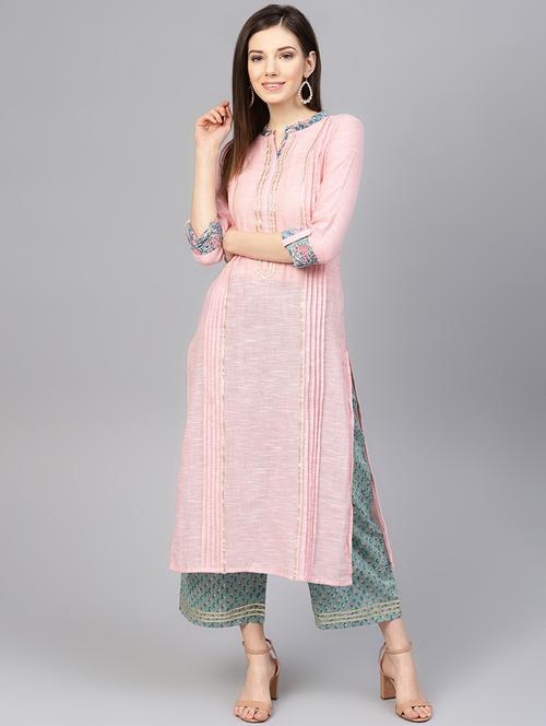 pintucks kurta pant set - 16712954 - Standard Image - 1
