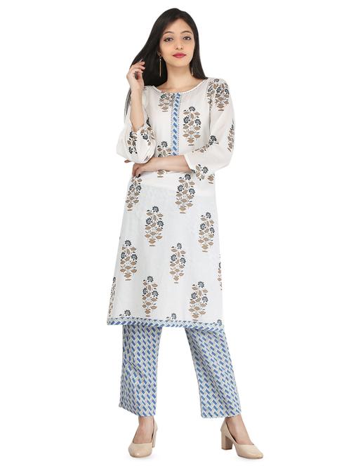 floral printed kurta palazzo set - 16713577 - Standard Image - 1