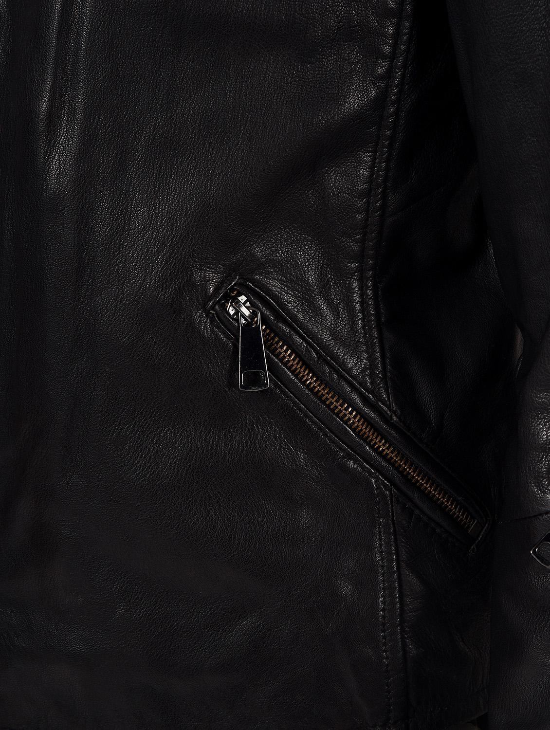black solid 100% lamb leather jacket - 16713621 - Zoom Image - 6