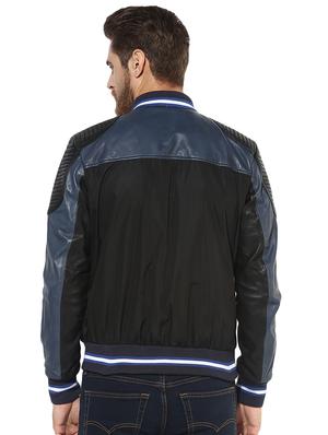 blue color block 100% lamb leather jacket - 16713630 - Standard Image - 3