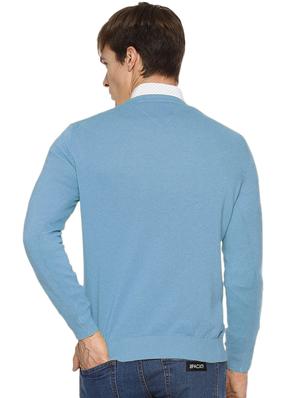 light blue solid pullover - 16713649 - Standard Image - 3