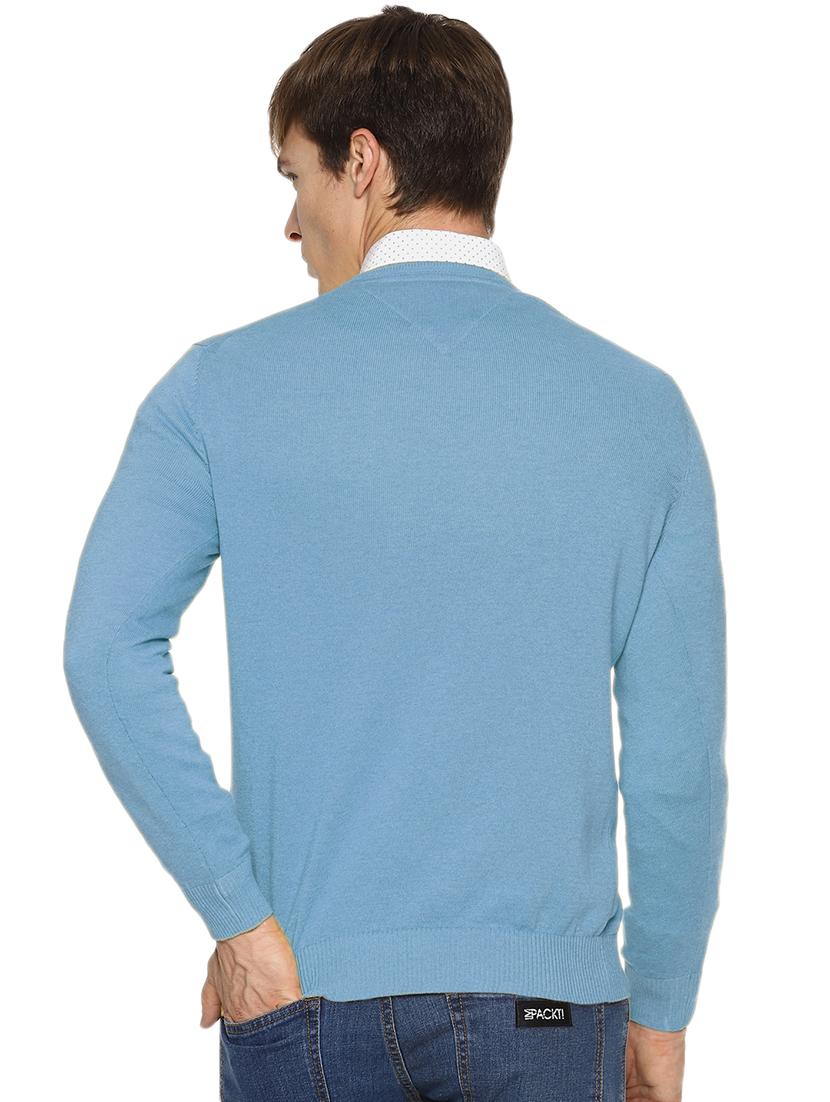 light blue solid pullover - 16713649 - Zoom Image - 3