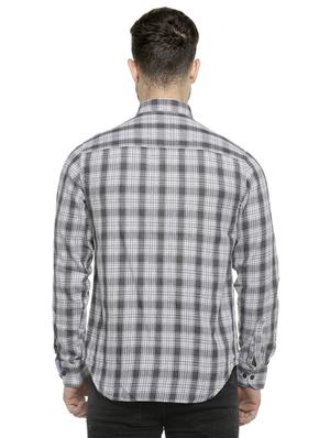 grey checkered casual shirt - 16713861 - Standard Image - 3