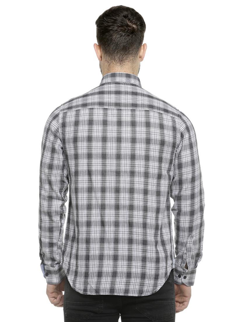 grey checkered casual shirt - 16713861 - Zoom Image - 3