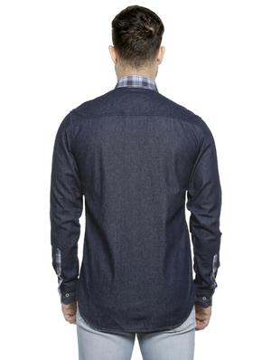 blue checkered casual shirt - 16713877 - Standard Image - 3