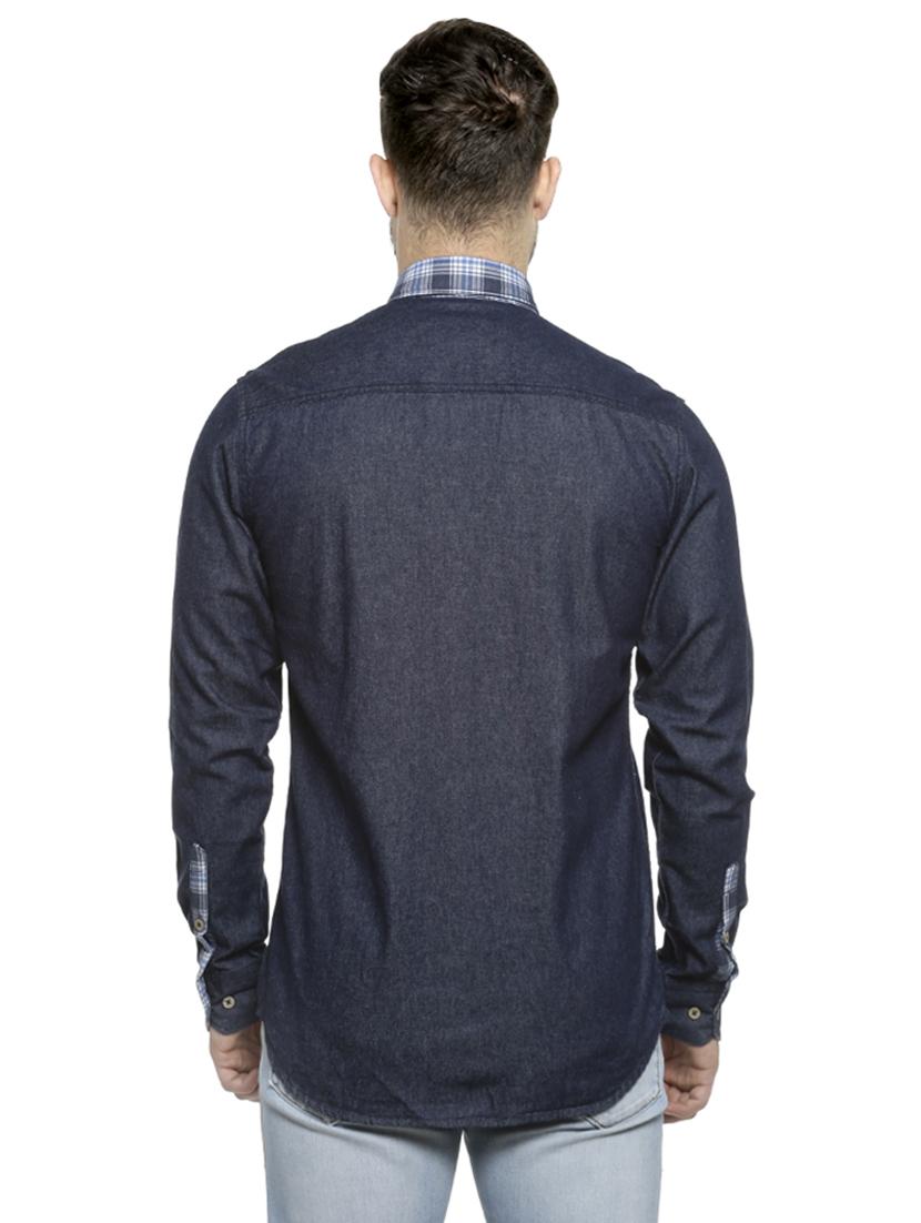 blue checkered casual shirt - 16713877 - Zoom Image - 3