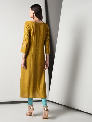 embroidered straight kurta - 16714168 - Standard Image - 3