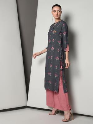 floral kurta palazzo set - 16714194 - Standard Image - 3
