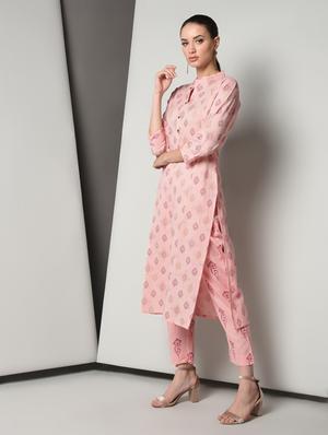 block print kurta pant set - 16714197 - Standard Image - 3