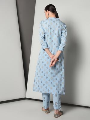 block print kurta pant set - 16714202 - Standard Image - 3