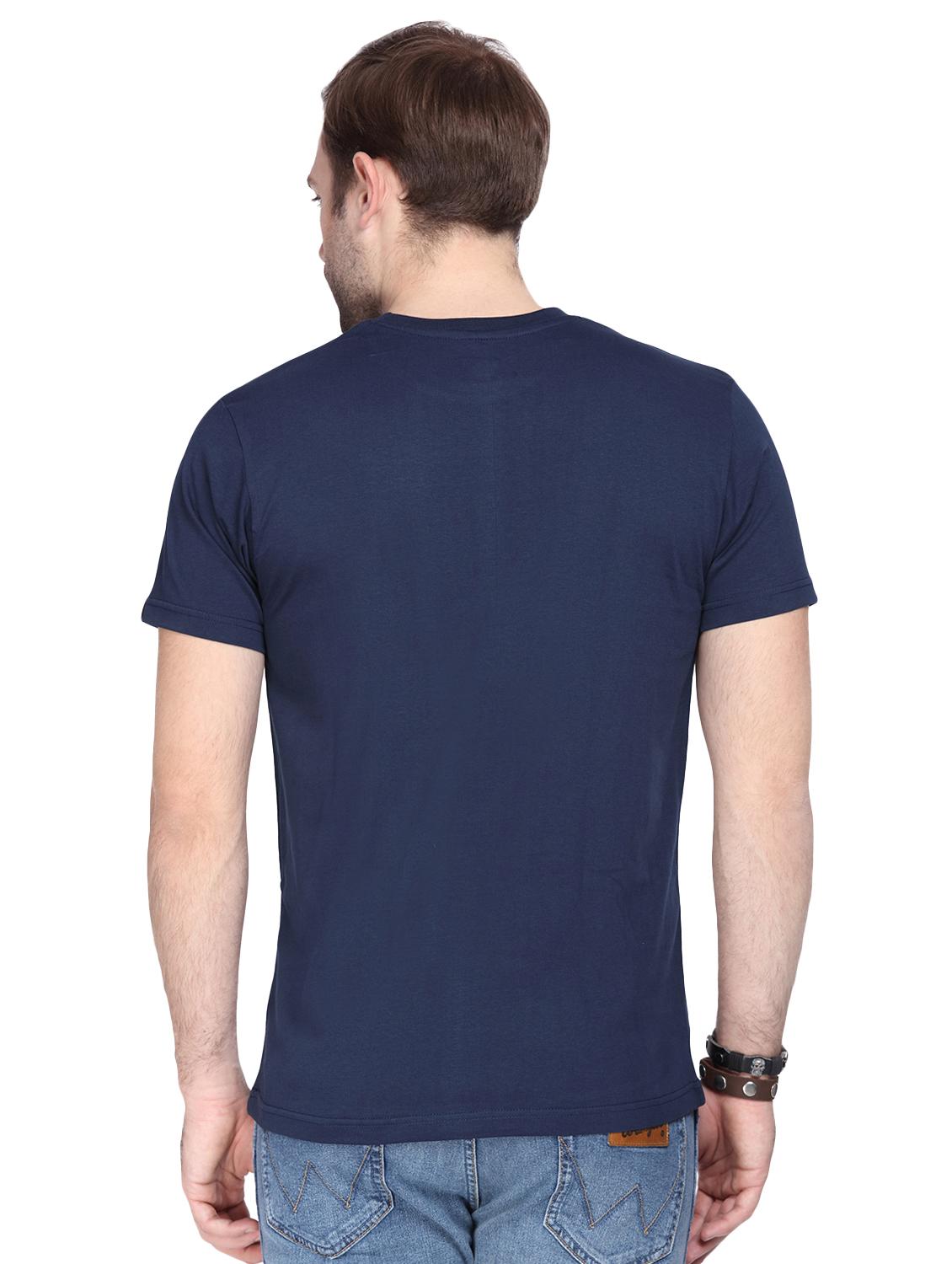 navy blue chest printed t-shirt - 16716260 - Zoom Image - 3