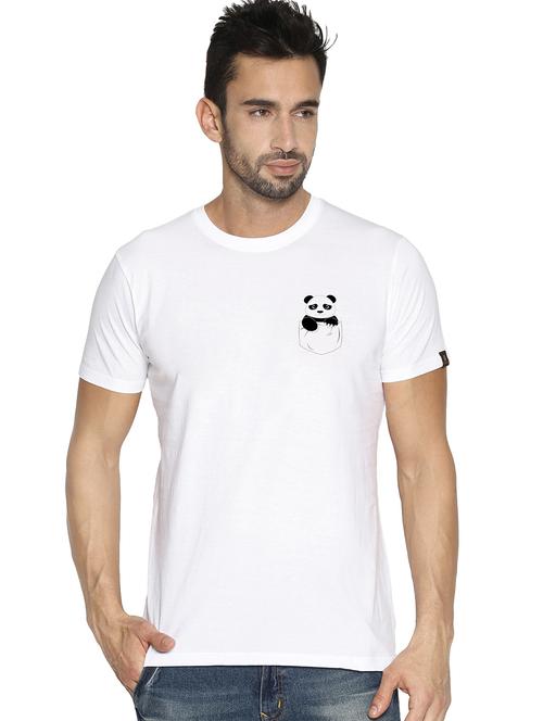 white chest printed t-shirt - 16716267 - Standard Image - 1