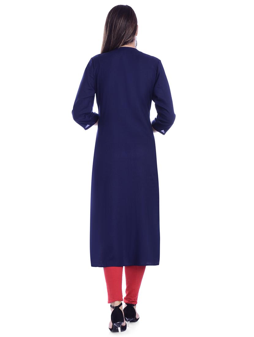 embroidered straight kurta - 16717049 - Zoom Image - 3