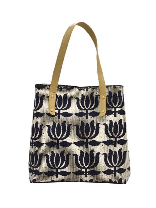 blue canvas regular handbag - 16717092 - Standard Image - 1