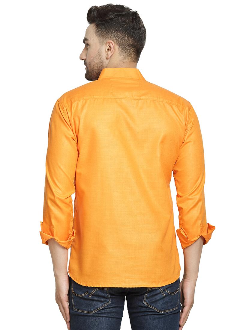 orange solid short kurta - 16717094 - Zoom Image - 3